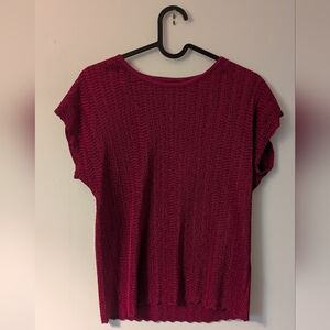 Women’s Textured Short-Sleeve Top in Pink
